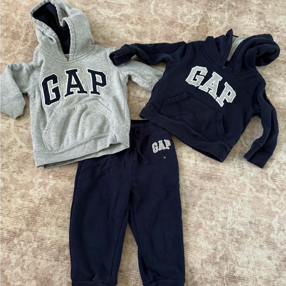 GAP Kids Gray and Navy Hoodie Set 2yrs